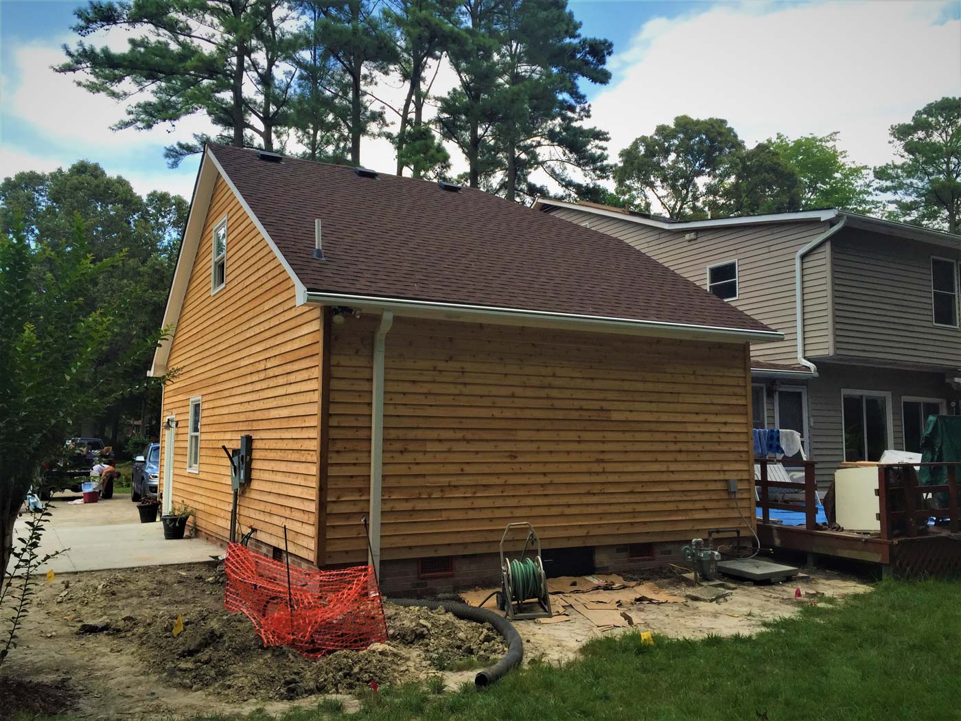 Custom Cedar Garage - 15'x36' attached garage/ bathroom